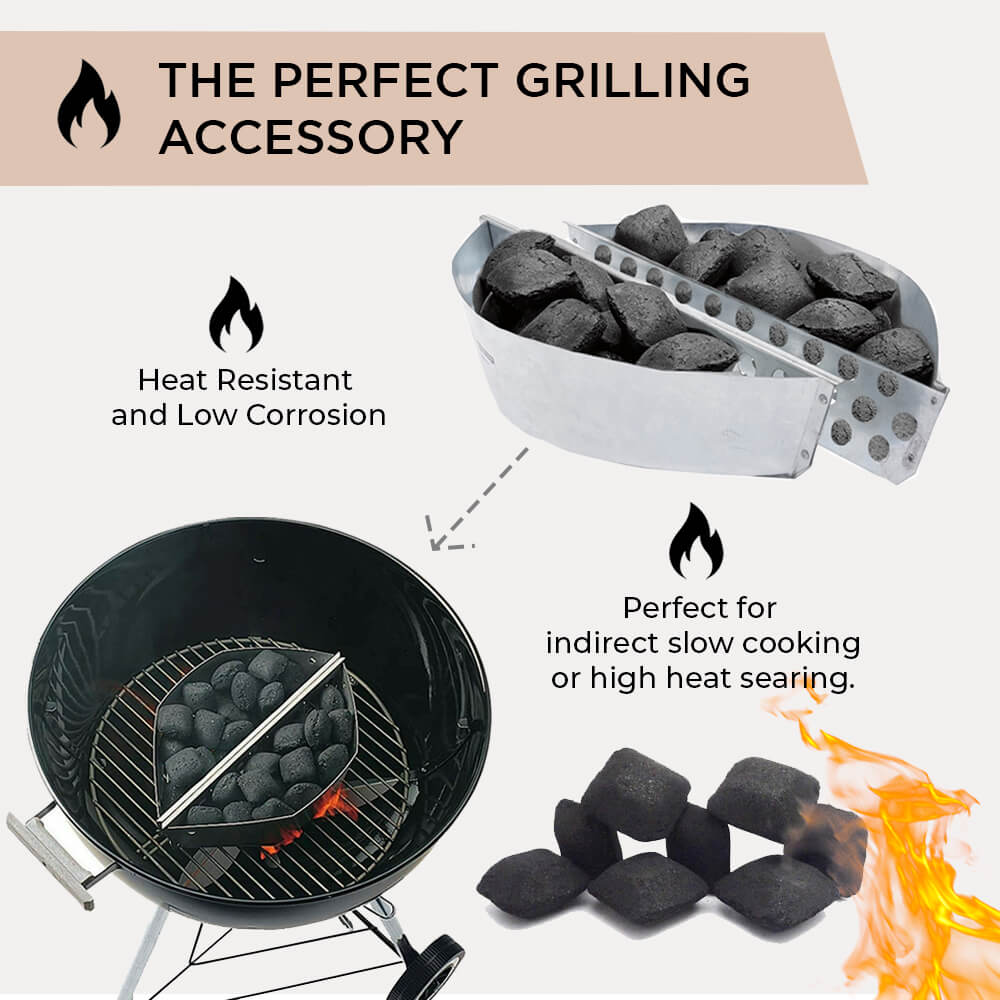 Braai Grill Charcoal Briquets Holder and Natural Fire Startersv