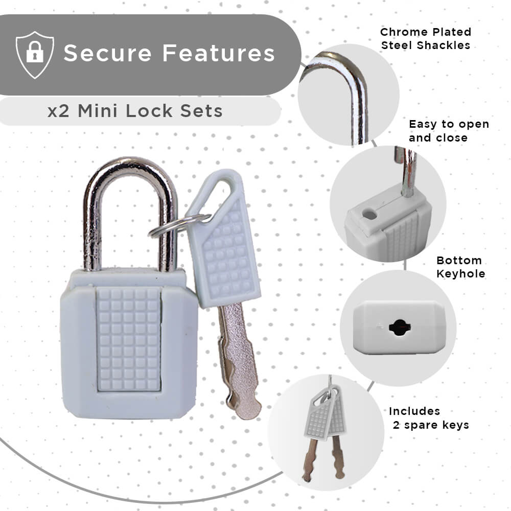 Luggage Padlocks - Set of 2 with 4 Keys - Anti-Theft