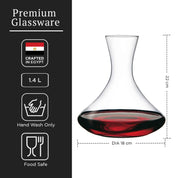 Glass Decanter for Wine - 1.4 Litres
