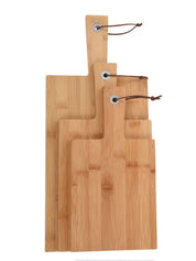 Multifunctional Bamboo chopping and serving board set  Made from 100% Bamboo, these boards are eco-friendly and naturally durable. For chopping and prepping or as a serving board, this combo is perfect for all your cooking and entertaining needs! Bamboo is naturally water, moisture, and bacteria-resistant and will not damage your kitchen knives.  *Please note this is not dishwasher safe. Hand washes are recommended!