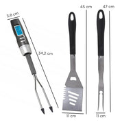 Braai Tool Set of 3 - Thermometer, Spatula and Fork