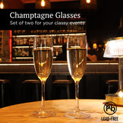 Champagne Glasses Lead-Free - 180ml - 4 Pieces