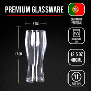 Beer Glasses - Set of 4 - 400ml - Portuguese Design