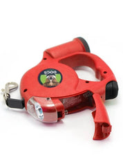 We've got you all setup! This leash comes with a light and doggy waste bags.  This retractable leash, enhanced with an LED flashlight is perfect for early morning or nighttime walks. With a holder for your doggy bags, you'll never have to worry about leaving your pet’s waste behind. Extending up to 5 meters, your doggo can walk and explore with ease.
