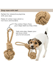 Your dog's new best friend!  This is the perfect toy for interactive playtime with your dog or to keep your dog entertained for hours when you're not around. Made from tightly wound cotton fibres, this toy is durable and non-toxic and will floss your dog's teeth as they play. 