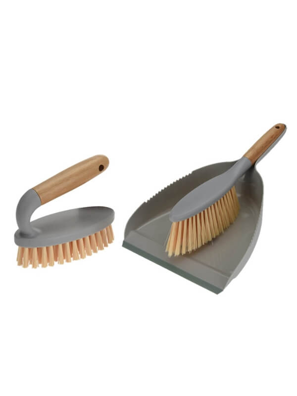 This natural bamboo cleaning set comes with a dustpan, sweeping brush, and scrubbing brush suitable for the cleaning of most surfaces. Made from renewable and anti-bacterial bamboo, this cleaning set is sustainable and effective in removing dirt, dust, and stains in your home. 