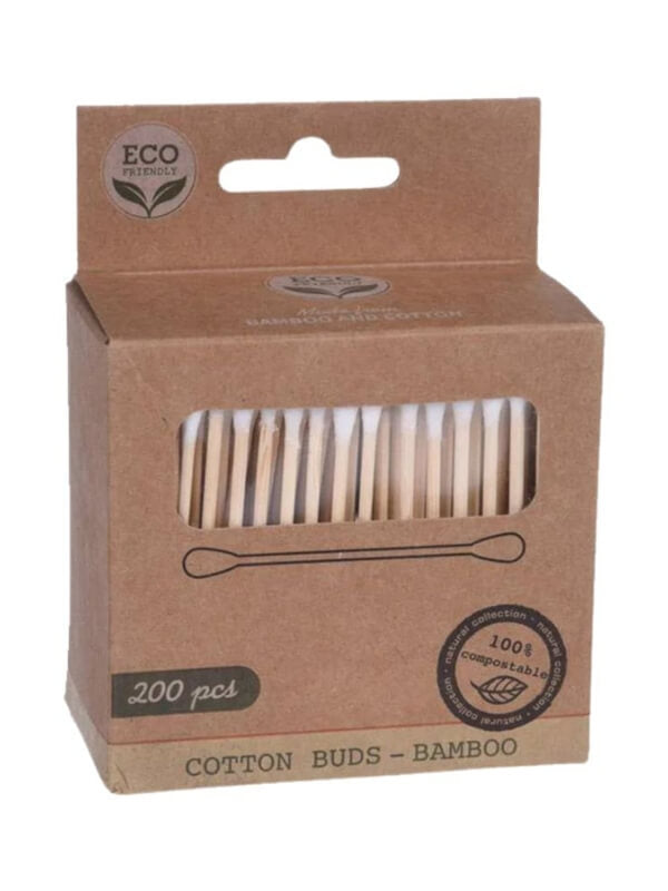 These bamboo cotton buds are 100% biodegradable and made from sustainable materials. It comes in a biodegradable, home-compostable cardboard box of 400 pieces per box.