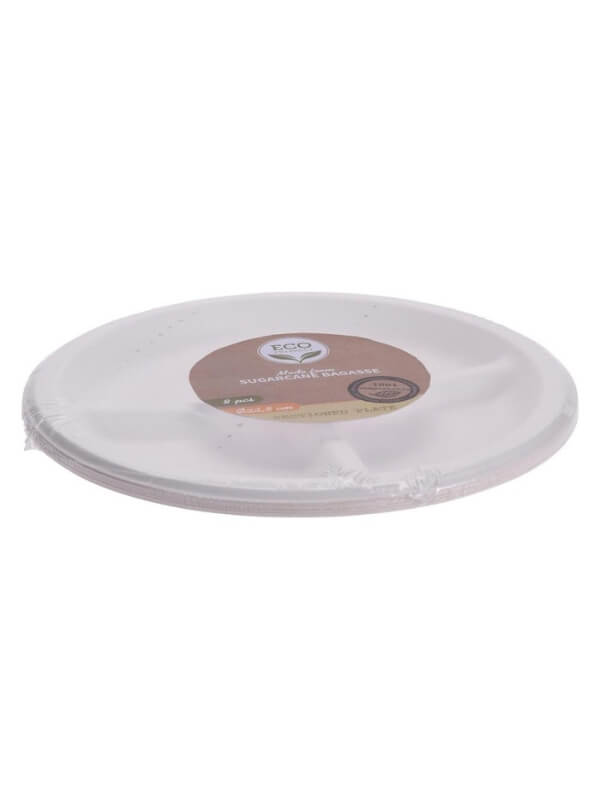 Made from natural Sugarcane, these plates are 100% biodegradable and compostable to avoid harming the environment. Simply dispose of them in the recycling bin or compost them when you are finished eating.  Benefits: