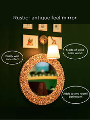 Natural Teak Mirror - Circular