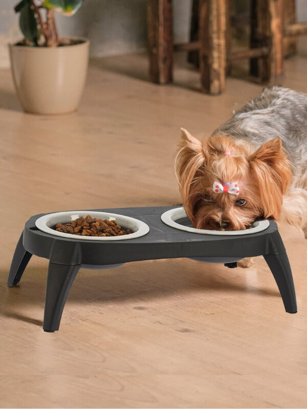 The raised and collapsable double-diner feeding unit! The elevation of this feeding unit allows for better food and water digestion for your pets and will prevent ants and other pests from invading your pet's food and water. Made from stainless steel, these bowls are veterinarian-recommended and rust-resistant. With removable legs and collapsable bowls, you can easily disassemble this feeding unit for travel and storage purposes. 