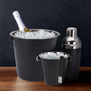 Stainless Steel Cocktail Shaker, 2 Ice Buckets and Tongs - Bar Gift Set of 4 