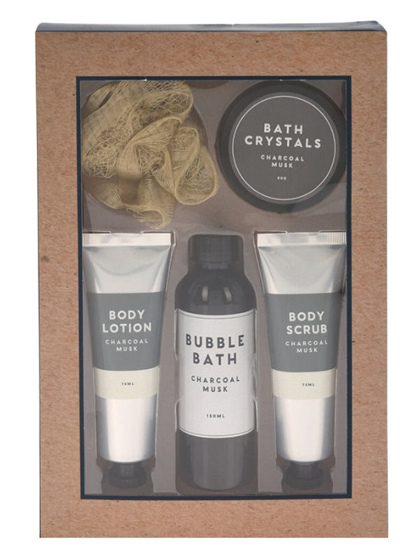 For yourself or a loved one, this 5 piece pamper bundle will elevate any self-care routine and cleanse not only your body but your soul. With the relaxing scents of Charcoal Musk, Cashmere Wood, and Eucalyptus to choose from, you can be assured this gift will be appreciated by whoever receives it.