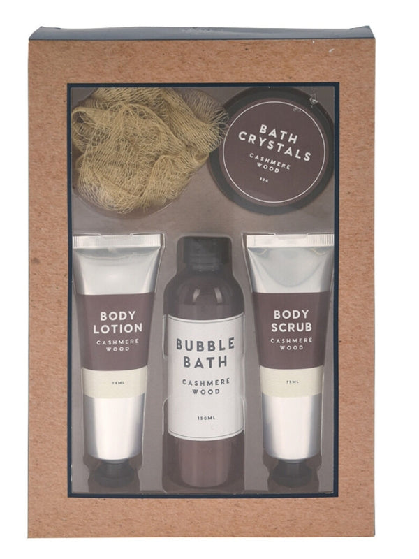For yourself or a loved one, this 5 piece pamper bundle will elevate any self-care routine and cleanse not only your body but your soul. With the relaxing scents of Charcoal Musk, Cashmere Wood, and Eucalyptus to choose from, you can be assured this gift will be appreciated by whoever receives it.