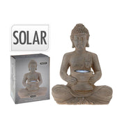 Eco-friendly modern solar powered buddha statue from Netherlands is powered by a solar panel on the back, the solar-powered LED garden light absorbs energy directly from sunlight. Decor for outdoor patio, garden, living room. The solar-powered light will shine for 6 hours when fully charged. Size 21cm x 14cm x 28cm. Eco lifestyle online shop 095500290