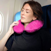 Almohada para el cuello para viajar: se puede enganchar con microesferas