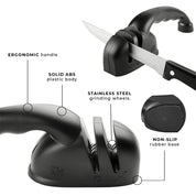 Scissors and Knife Sharpener - 2 Slot - Anti-Slip - Stainless Steel