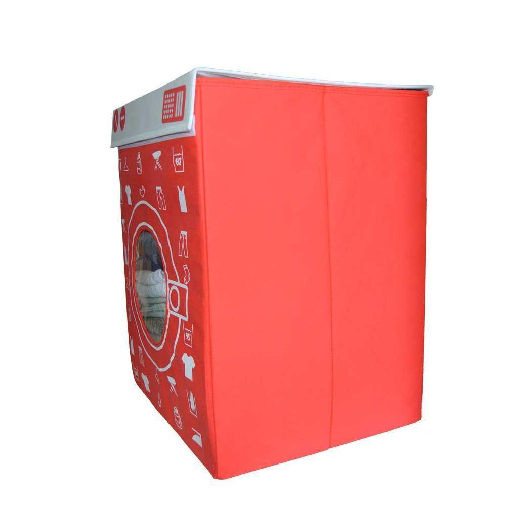 Eco lifestyle - ecolifestyle.shop Store your dirty clothes in this Laundry Hamper Washing Machine Design. This washing basket is designed to look just like a regular washing machine. Foldable, so it doesn't take up much space. It has a Velcro closure. 4 x Metal rings. 1 x Large Compartment. Capacity: 100 litres. Size: 44 x 40 x 56cm. Material: 600D polyester fabric + PU coating. 170425450 - 8711295516665