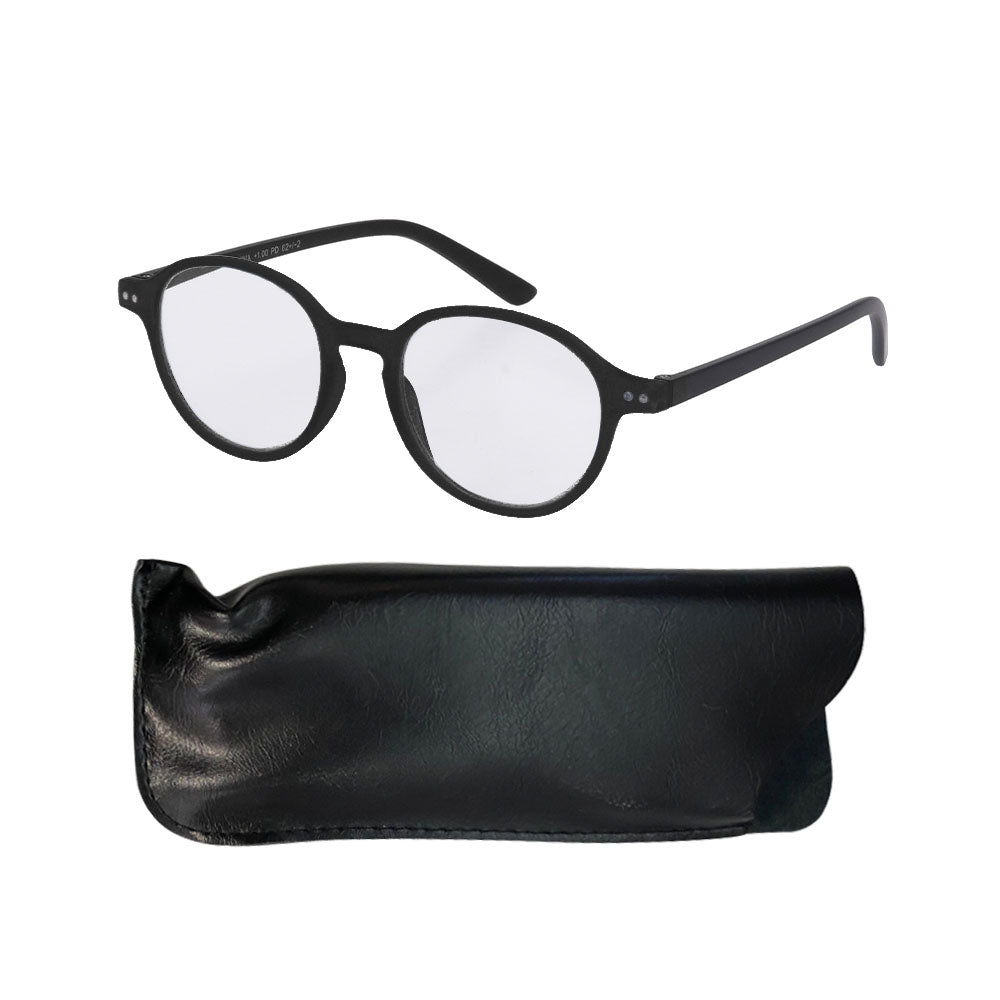 Rounded Reading Glasses with Pouch