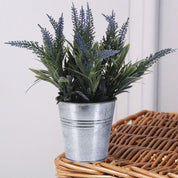 Eco lifestyle - ecolifestyle.shop These artificial lavender plants in a zinc pot will help turn your lively garden and home into the focal point of your home’s landscaping.  6 x designs. Comes with a beautiful rustic zinc pot plant. Can be used for indoor decoration and outdoor furniture. Size: 10 x 10 x 24cm. Material: Polypropylene and Zinc. 317002740 - 8719202387971