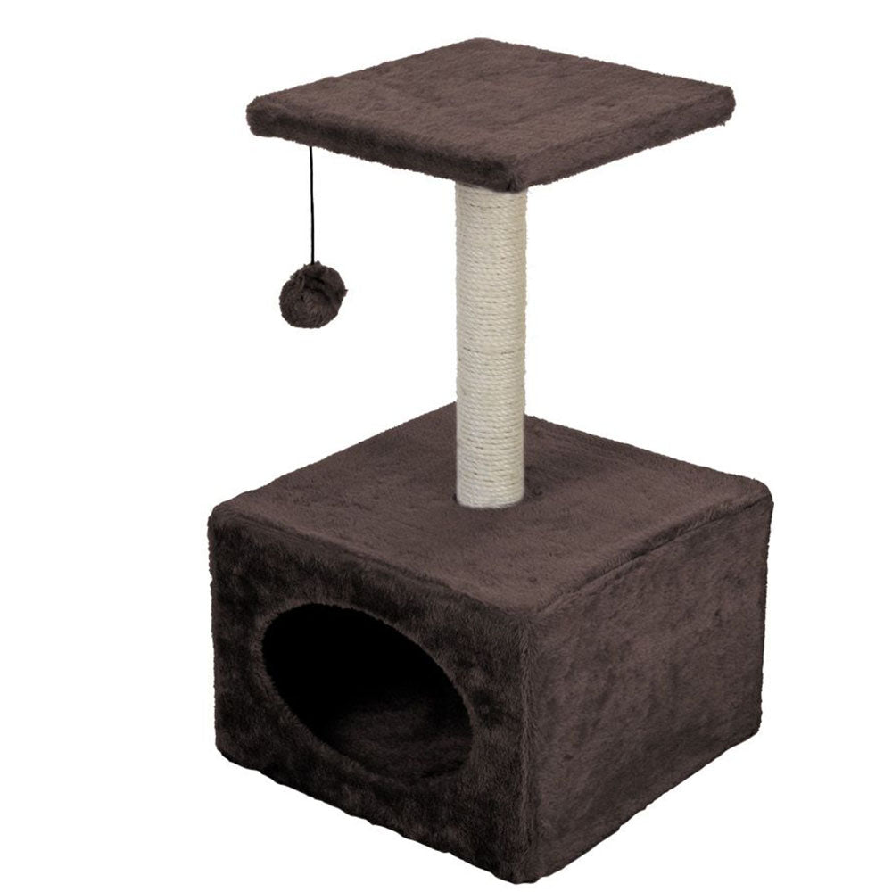 Maison pour chat avec arbre à gratter et balle jouet - 53 cm 