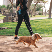 Eco lifestyle - ecolifestyle.shop An automatic dog leash is a convenient and easy way to walk your dog. An automatic dog leash is made of strong plastic, gives stability and security. The parts of the leash where it grips have an ergonomic grip and a silicone coating. It also has a brake button with which you can quickly and reliably stop the dog at any time and return it close to you. An automatic dog leash is suitable for dogs up to 20kg. - 491710140 - 8719202099652 - black friday
