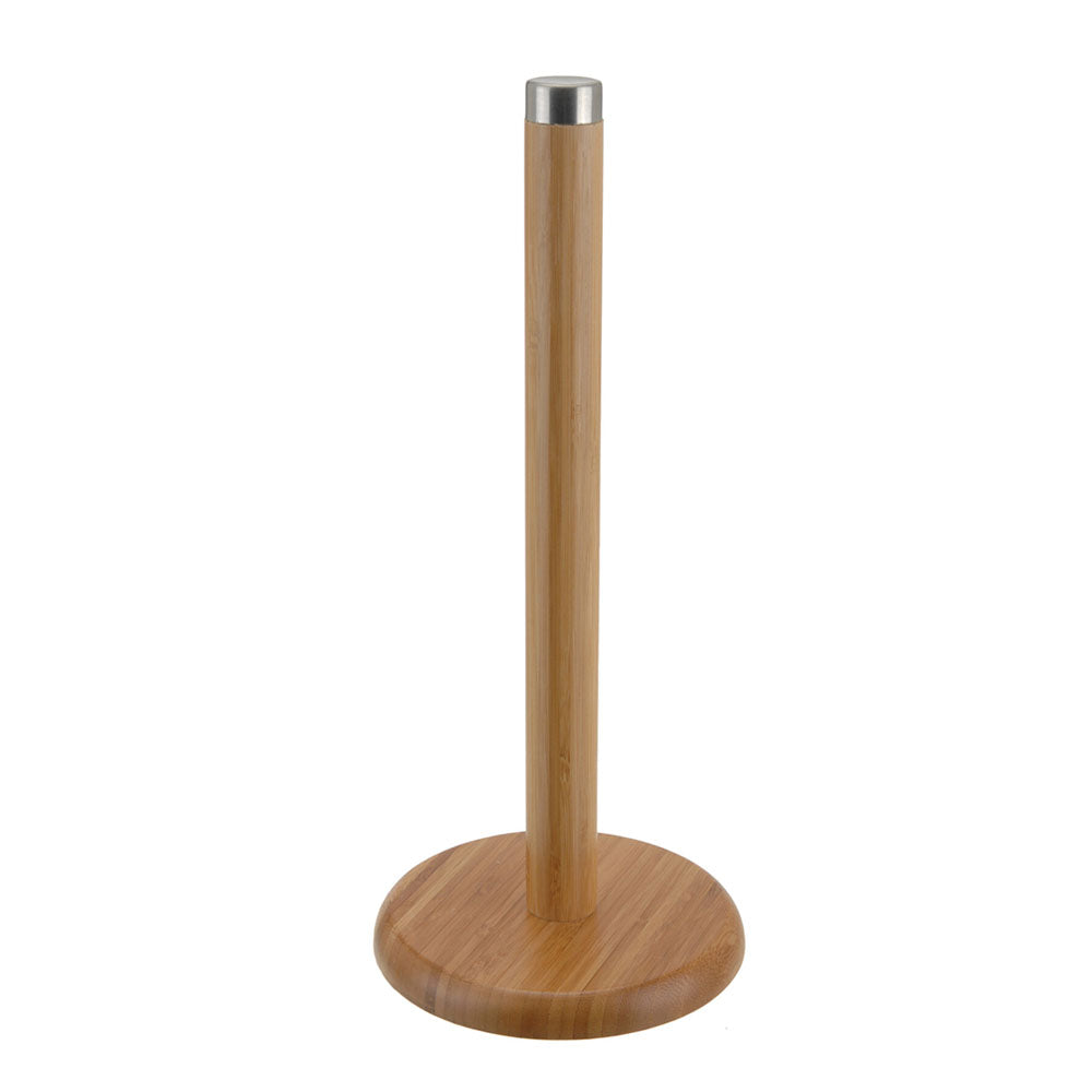 Eco-Friendly Bamboo Kitchen Roll Holder 32cm from Europe. The base stops your kitchen roll from unwinding. This stand is perfect for holding your rolls in the kitchen. 32cm tall so it will fit all generic kitchen rolls. Ideal for home kitchen, restaurants and bars. Eco lifestyle online shop 784200490
