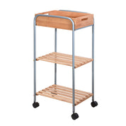 eco lifestyle - ecolifestyle.shop - Moisture-resistant portable lightweight storage Multi-functional Eco-Friendly Bamboo Trolley on Wheels 2 Shelves and Tray. From Netherlands. It consists of two spacious shelves for towels and other household items and a drawer, set on a metal rack with wheels. Ideal for a bathroom or hallway.  Size: 30 x 40 x 8cm. - 784500040 - 8719202934595 - Black Friday