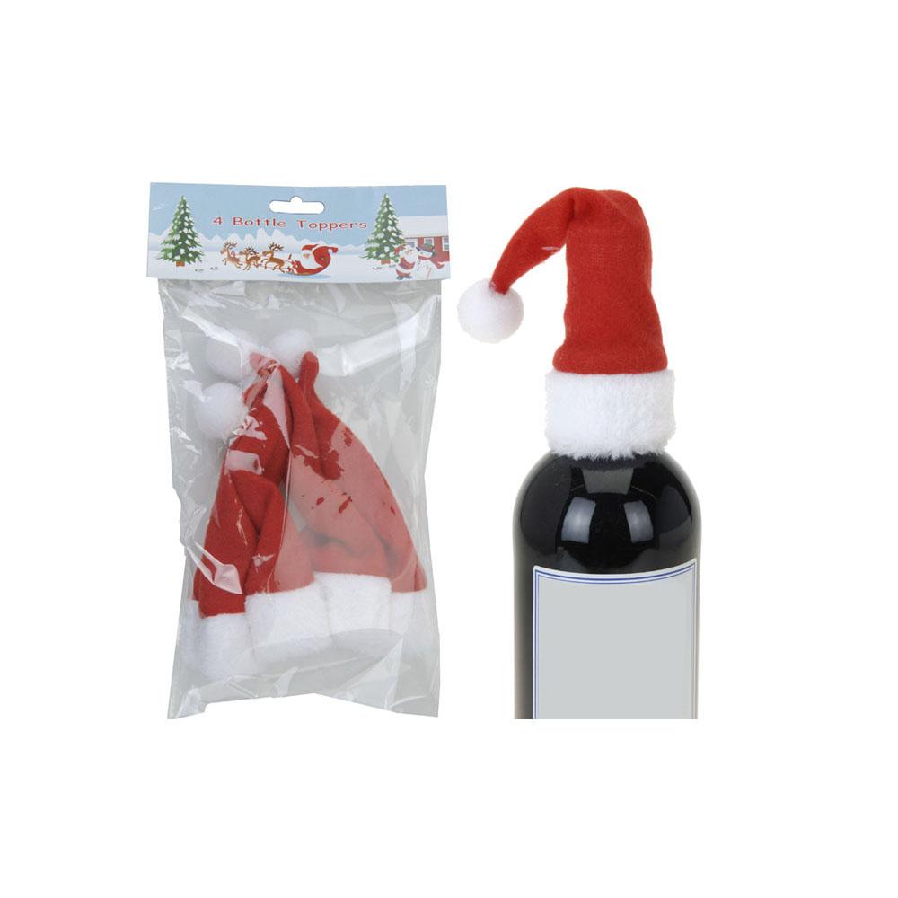 Eco lifestyle - ecolifestyle.shop Dress up any bottle and present it as a Christmas gift. It is made of durable soft and comfortable cloth material. This hat set is not only cute but suitable for Christmas-themed party activities. Ideal to cover your bottle or cutlery during Xmas. 4 x Santa Wine Bottle Hats. Size: 16 x 3 x 25cm. Material: Felt. AAF202400 - 8711295679209