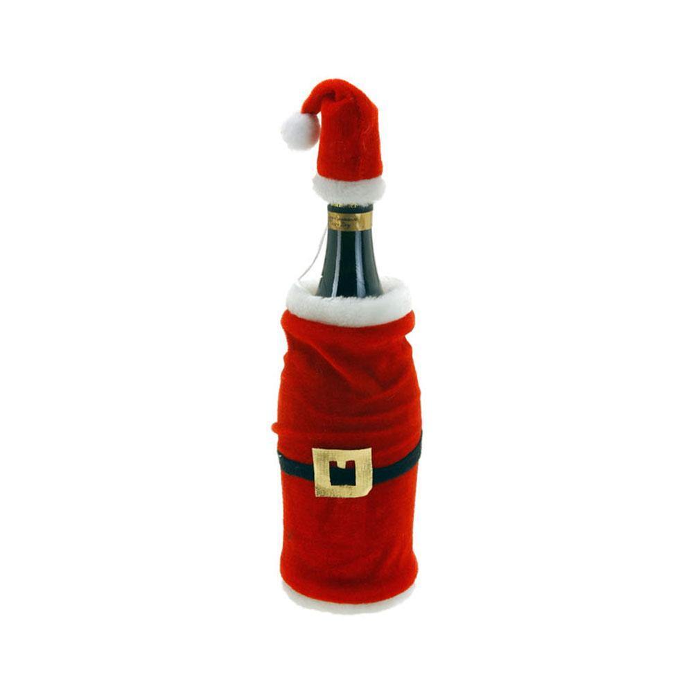 Eco lifestyle - ecolifestyle.shop The coat is made of soft red plush and has a Santa Claus belt as decoration in the middle. The Santa hat is matching. Place the wine bottle in the jacket to the bottom, then put the Santa hat on the bottle and your xmas will be more special. Material: polyester. Length coat approx. 24cm Length cap approx. 10cm From: Netherlands. AAF203420 - 8711295679179