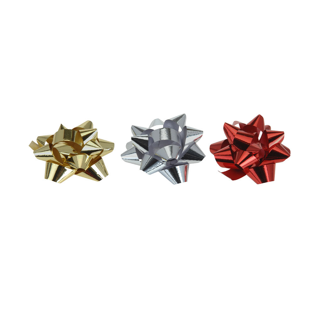 Gold, Silver & Red Christmas Gift Wrapping Bow