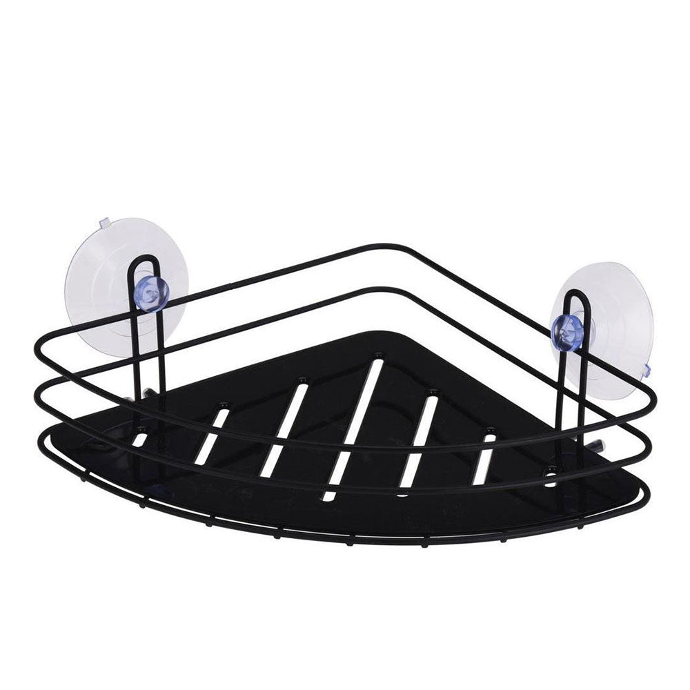 Metal powder coated bathroom rack with 2 suction cups and 1 tray with drainage holes. Keep all your shower and bath essentials tidy and organised from shampoo bottles, soaps, razors and cloths. Equipped with drainage holes. Ideal to use in the shower, bathtub or washbasin. Size: 20 x 20 x 8cm. Eco lifestyle online shop