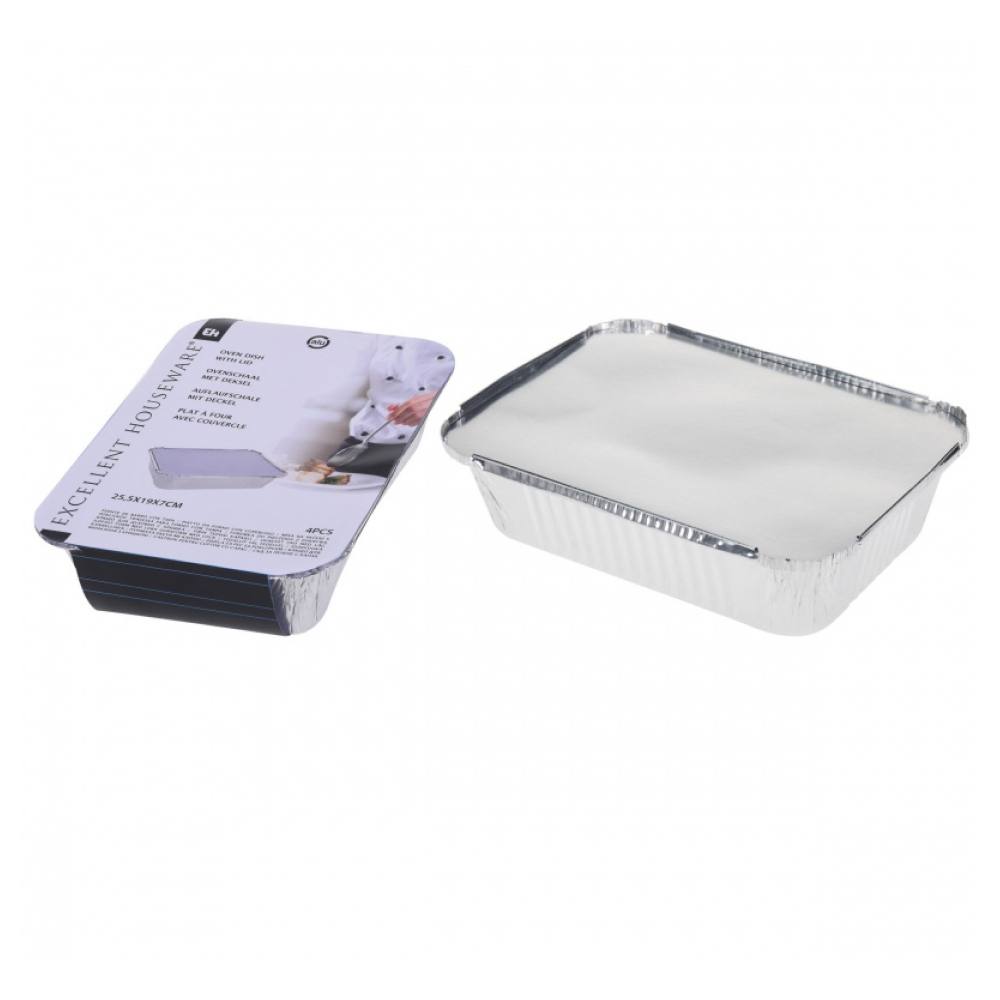 Aluminium Grill Trays with Lid - Set of 12 pieces