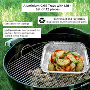 Aluminium Grill Trays with Lid - Set of 12 pieces