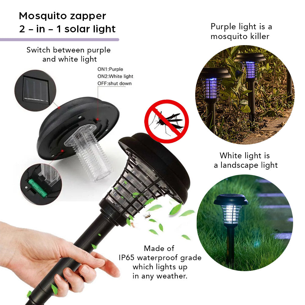 Solar Light with Insect Zapper Function - 2-in-1
