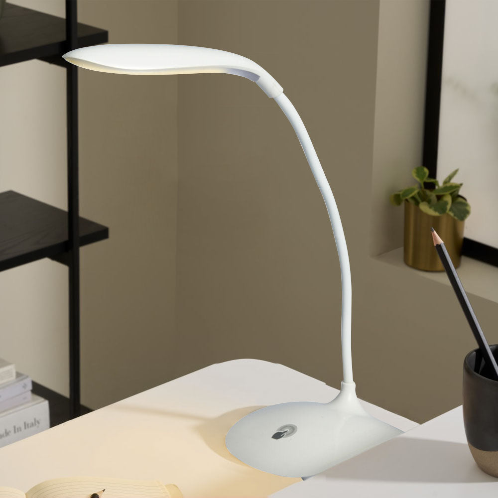 Touch Control LED Table Lamp with 1M USB Cable with adjustable neck for lighting where you need it with designed touch control, operates and responds with direct touch controls for the light bulb and features a 2 AMP USB charger. Powered by a USB lamp charger, so you can plug it into your wall or into your computer. Eco lifestyle online shop FC4500460