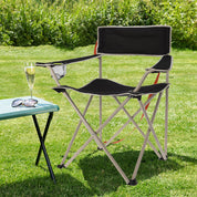 Chaise de camping avec sac de transport et porte-gobelet - Design pliable de luxe