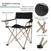 Camping Chair with Carry Bag and Cup Holder - Deluxe Foldable Design