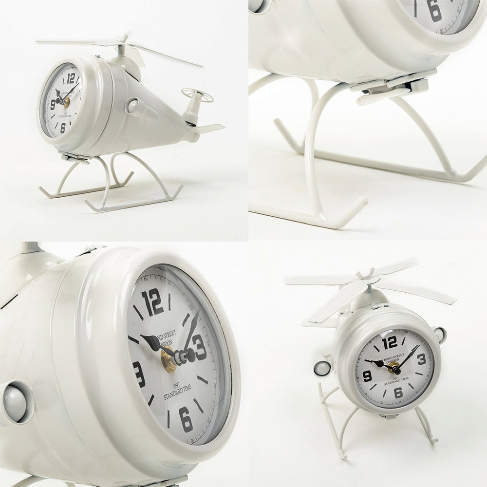 Horloge de table - Modèle d'hélicoptère en métal 