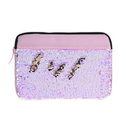 Large Mermaid Design Storage Bag - Pink  - Large Mermaid Design Storage Bag - MC1000900 - Our large laptop and storage bag features an elegant pink design with sequence and a blue design with leather-like fabric. It is water-resistant and has a soft fur-like interior to keep our laptop or tablet from being scratched. Perfect for holding accessories.