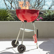 Charcoal Braai Grill on Wheels with Thermometer and Ash Catcher