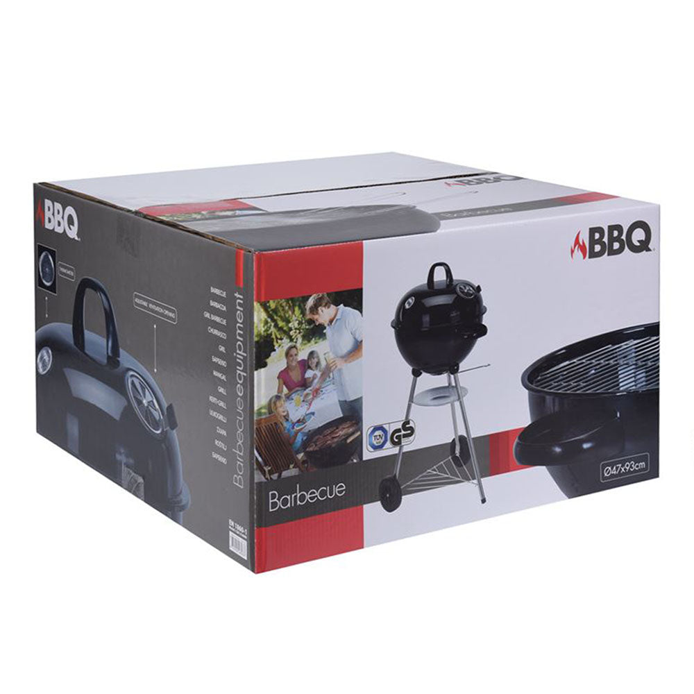 eco lifestyle - ecolifestyle.shop Multi-Functional Charcoal Braai Grill - 47cm. Prepare the perfect dishes with this charcoal barbecue made of enameled steel. Black enamel finish. Long legs in stainless steel. 2 x Wheels. 1 x Celsius thermometer on the lid. 1 x Ashtray. Size: 48 x 48 x 93cm. C80216000 - 8719202485837