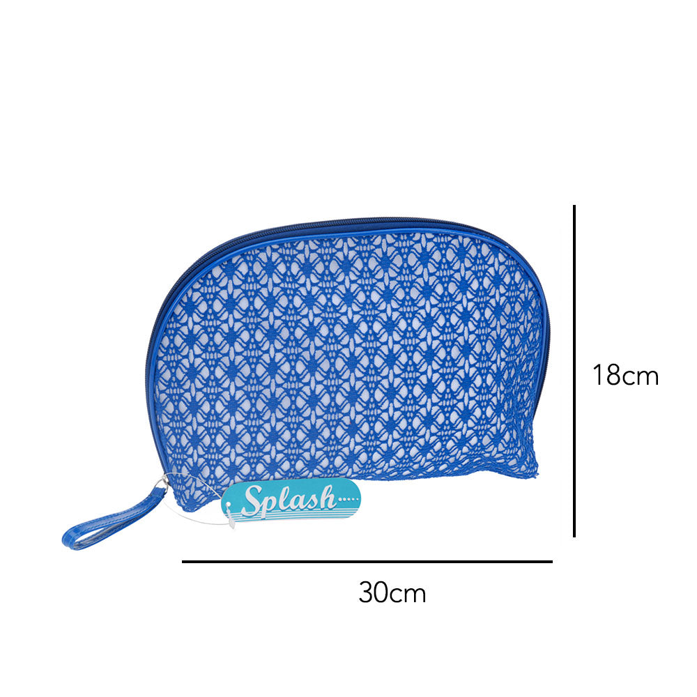 Eco lifestyle - ecolifestyle.shop Keep your items in 1 bag with this Cotton Toiletry Bag with Net. Keep your most essential toiletries together with our Toiletry cotton bag with a net. Easy to travel with and be certain of what you have in the bag. Colors: Blue, Black, Pink, Orange Size: 30 x 18 x 7.5cm. Material: Cotton and next backing. DB9215420