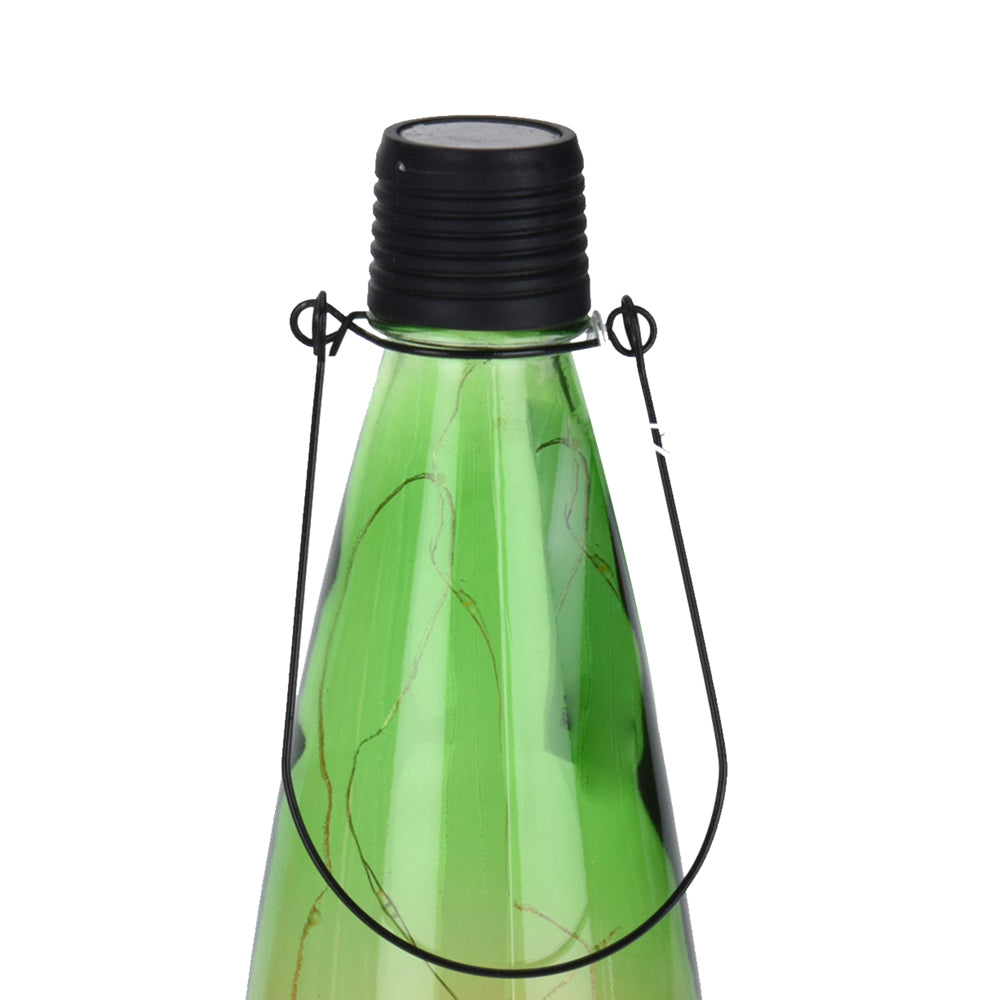 Lampe à LED à énergie solaire dans une bouteille en verre avec support de lumière de délestage