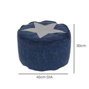 Eco lifestyle - ecolifestyle.shop Children's Round Pouf. The round seat is the perfect complement to the living room, bedroom, or children's room. The pouf is made of velvet polyester fabric, it has a star print. Multi-use. Additional seat or use as a footrest. Size: 45 x 45 x 30cm. Material: 70% cotton + 30% polyester. NB6000310 - 8719987214578 - black friday