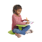 Eco lifestyle - Portable Flexible Laptop Desk with Seat and Slot Hole - DN-K-26 - Child primary student writing in book on laptop desk