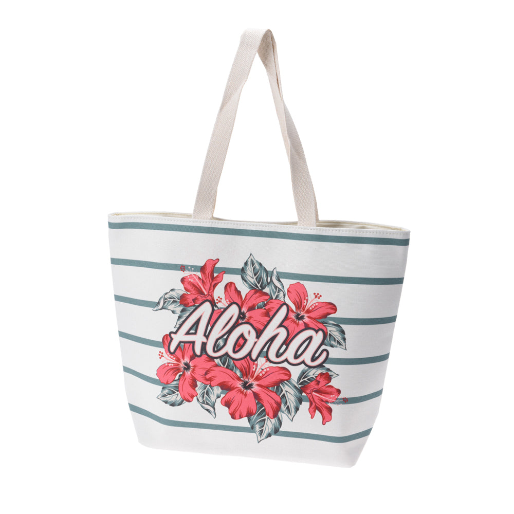 Sac fourre-tout de plage avec imprimé Aloha et motif floral