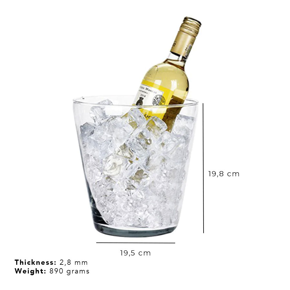 Glass Wine Cooler Ice Bucket - 20cm